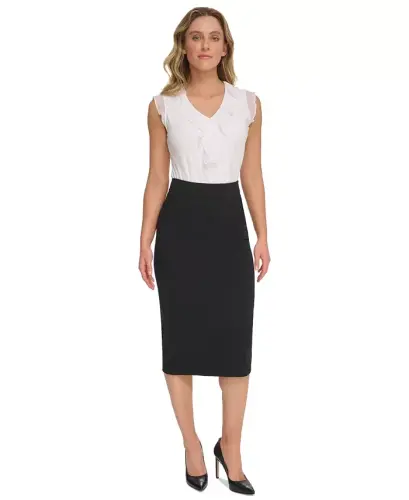 Women's Ponte Pencil Midi Skirt - 4
