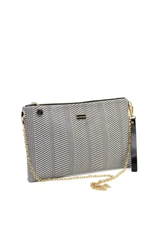 Women's Portfolio Bag 1034-132 BLACK WHITE - 6