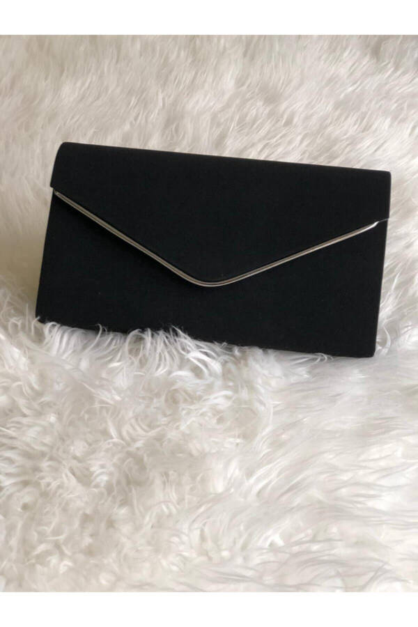 Women's Portfolio Black Suede Bag - 1