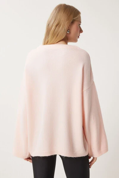 Women's Powder Bow Detailed Oversize Knitwear Sweater KB - 4