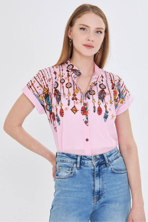 Women's Powder Judge Collar Short Sleeve Shirt ARM-25Y00 - 3