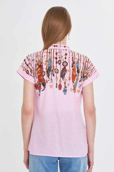 Women's Powder Judge Collar Short Sleeve Shirt ARM-25Y00 - 5