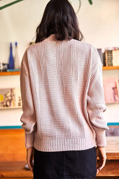 Women's Powdered Bouffant Braid Knit Cardigan HRK-19000082 - 7