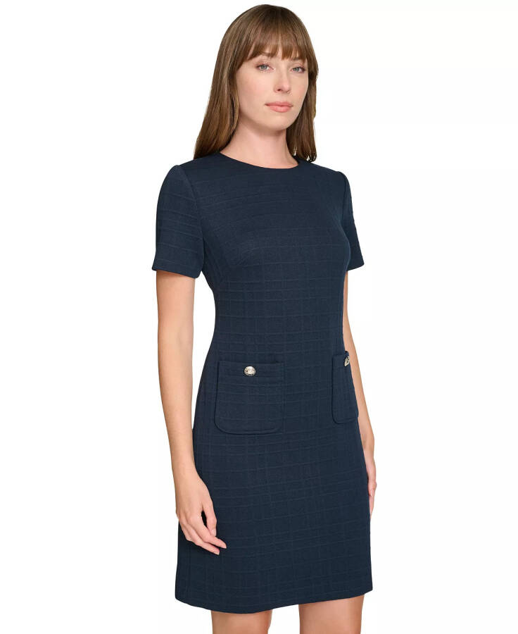 Women's Power-Grid Round-Neck Shift Dress Sky Captain - 2