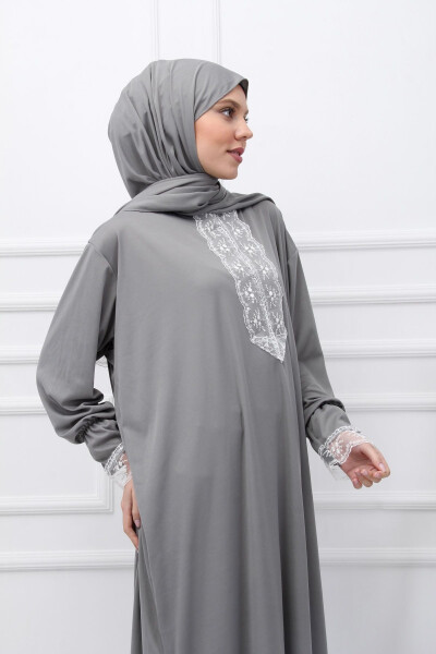 Women's Prayer Dress with Attached Hijab - 1