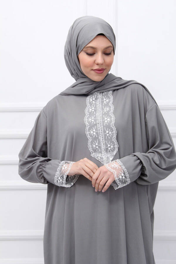 Women's Prayer Dress with Attached Hijab - 3