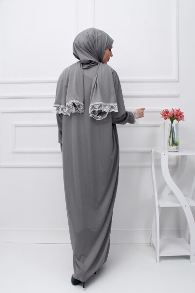 Women's Prayer Dress with Attached Hijab - 4