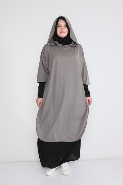 Women's Prayer Dress with Built-in Hijab and Zipper - 1