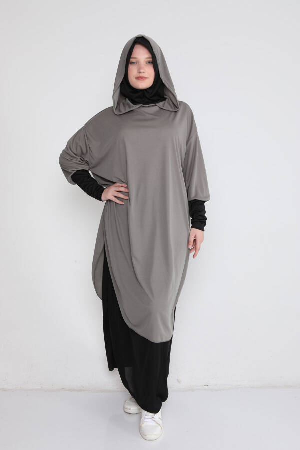 Women's Prayer Dress with Built-in Hijab and Zipper - 2