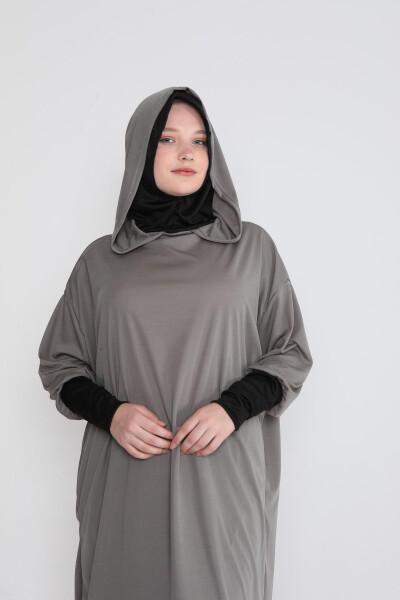 Women's Prayer Dress with Built-in Hijab and Zipper - 3