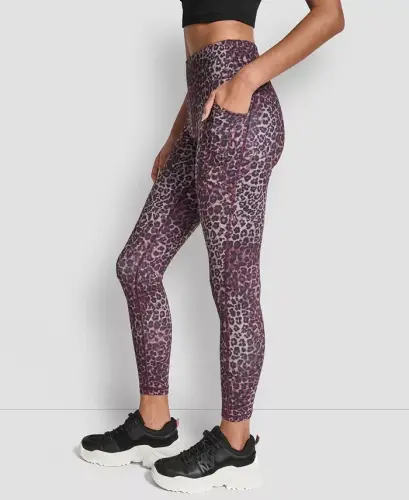 Women's Printed High-Waist 7/8 Tights - Animalize Syrah - DKNY (1)