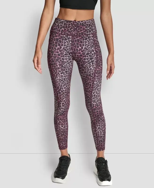 Women's Printed High-Waist 7/8 Tights - Animalize Syrah - 1
