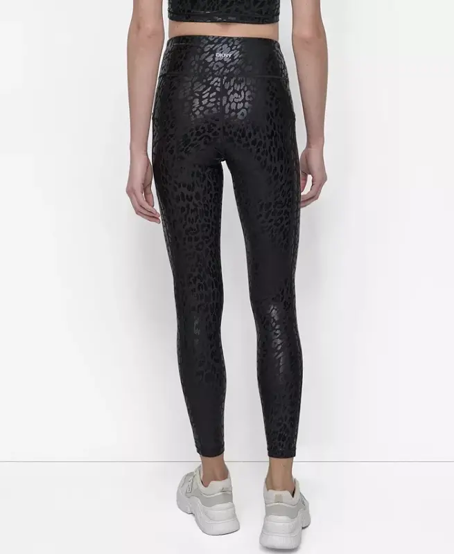 Women's Printed High-Waist 7/8 Tights - Night Cat Black - 3