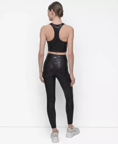 Women's Printed High-Waist 7/8 Tights - Night Cat Black - 5