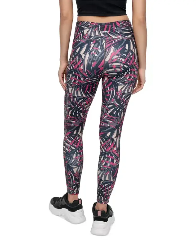 Women's Printed High-Waist 7/8 Tights-Tropics Wild Berry - 2