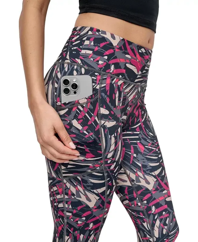 Women's Printed High-Waist 7/8 Tights-Tropics Wild Berry - 4