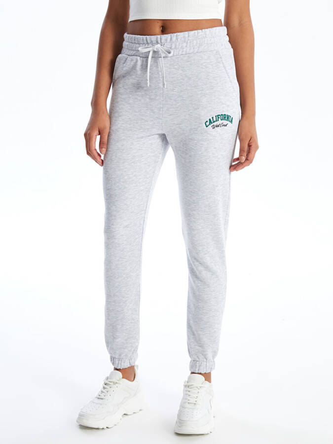 Women's Printed Jogger Sweatpants with Elastic Waistband - 9