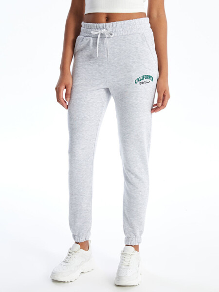 Women's Printed Jogger Sweatpants with Elastic Waistband - 2