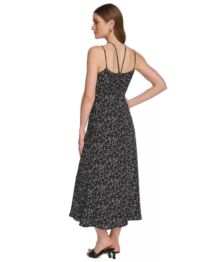 Women's Printed Strappy Sleeveless Midi Dress Black Multi - 2