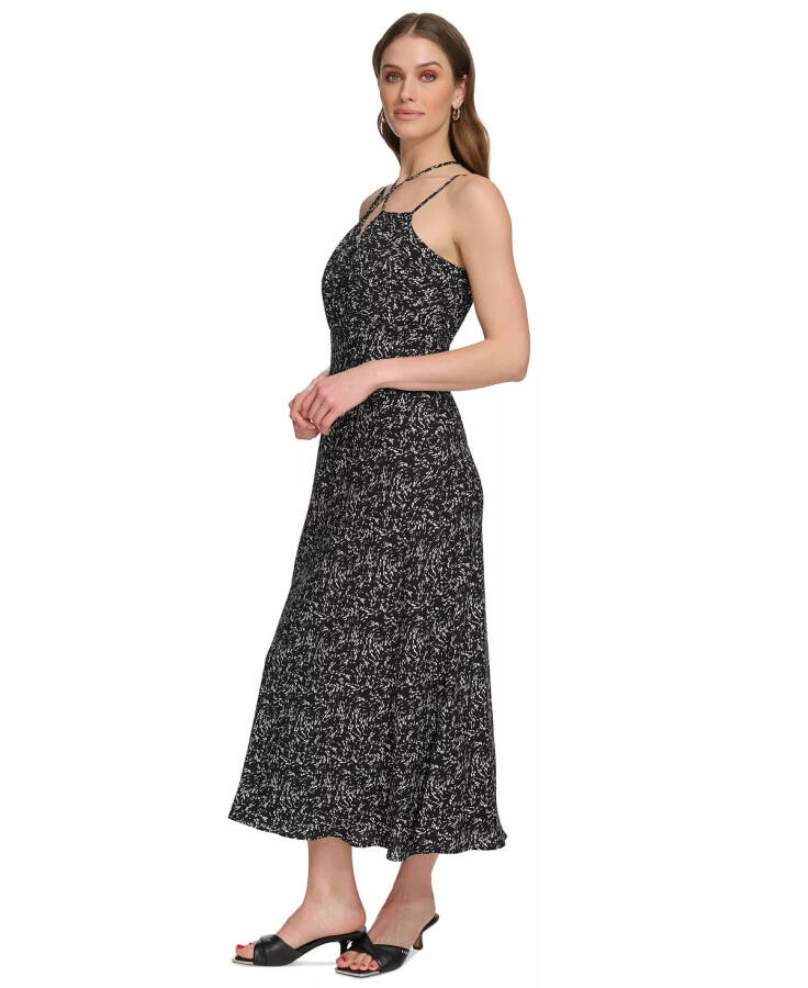 Women's Printed Strappy Sleeveless Midi Dress Black Multi - 3