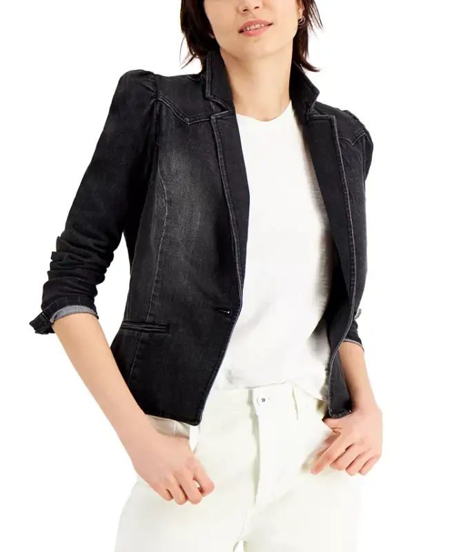 Women's Puff-Sleeve Blazer, Created for Modazone - 1