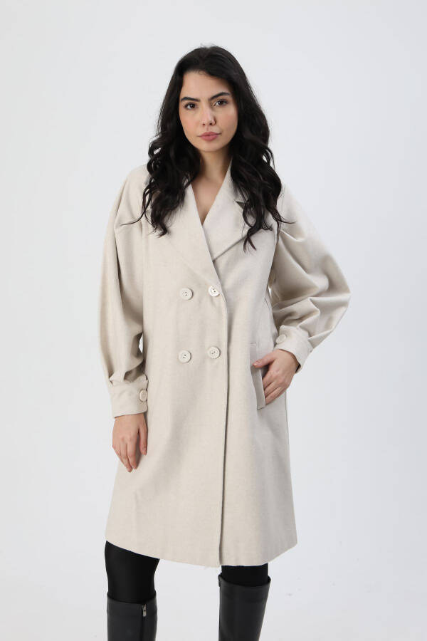 Women's Puff Sleeve Printed Coat - 6