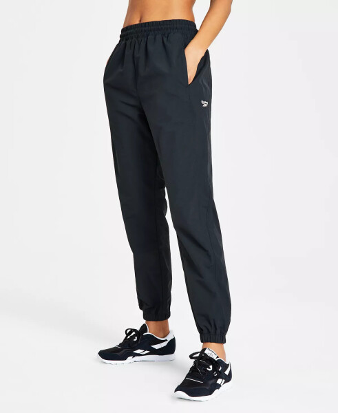 Women's Pull-On Logo Woven Track Pants Night Black - 1