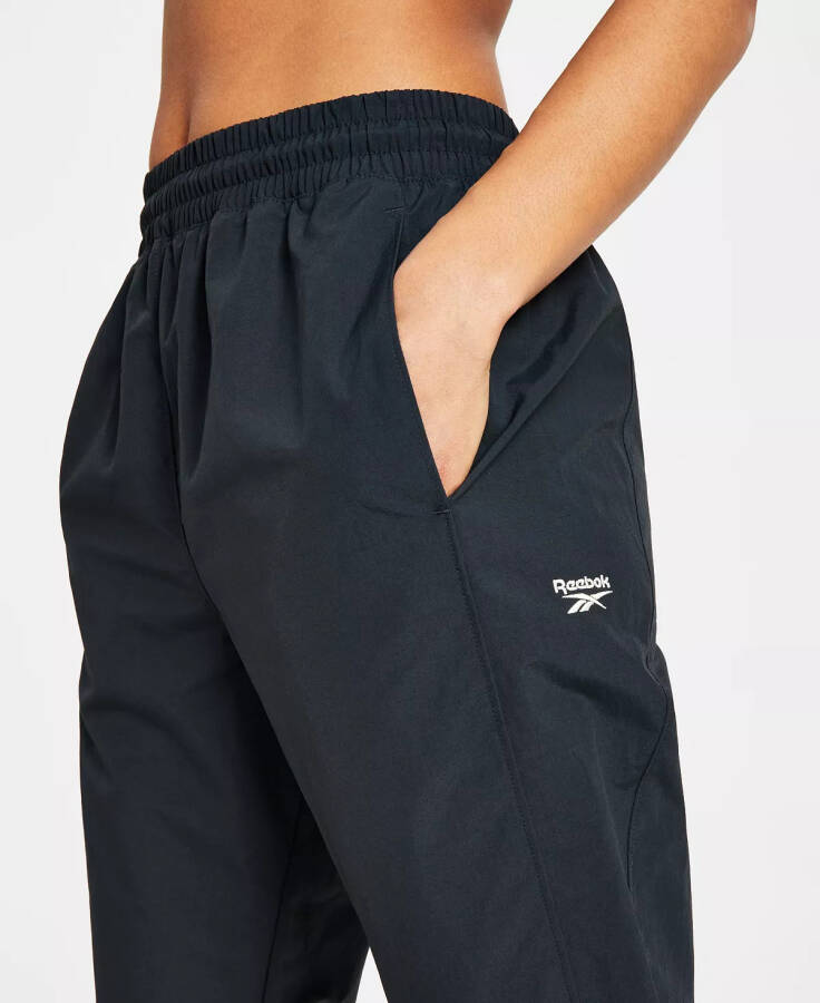 Women's Pull-On Logo Woven Track Pants Night Black - 4