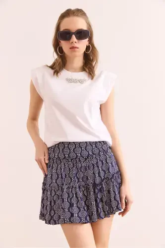 Women's Purple Patchwork Shorts Soft Touch Flexible Mini - 3