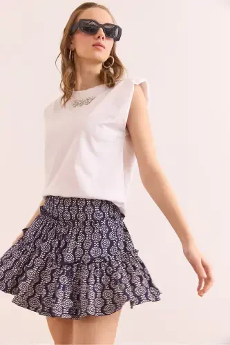 Women's Purple Patchwork Shorts Soft Touch Flexible Mini - 4