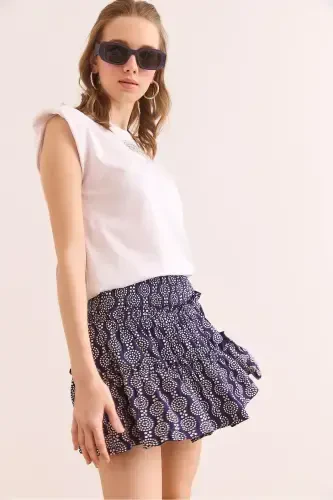 Women's Purple Patchwork Shorts Soft Touch Flexible Mini - 5