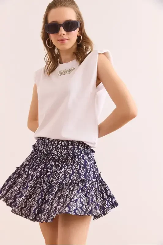 Women's Purple Patchwork Shorts Soft Touch Flexible Mini - 6