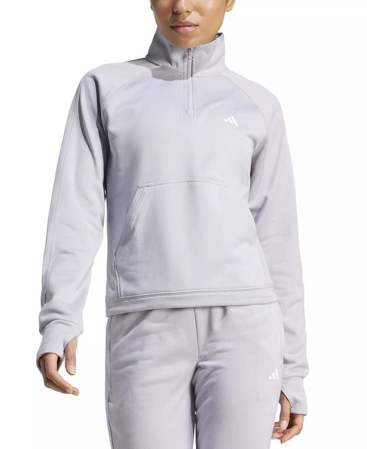 Women's Quarter-Zip Fleece Track Top Glogry/whi - 1