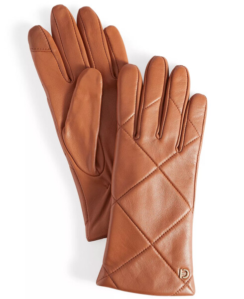 Women's Quilted Leather Gloves British Tan - 1