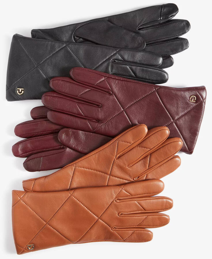 Women's Quilted Leather Gloves British Tan - 3