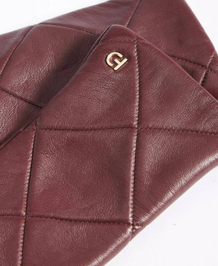 Women's Quilted Leather Gloves Pinot - 2