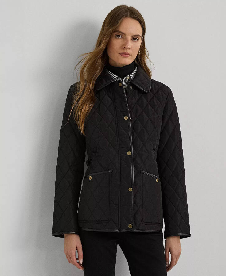 Women's Quilted Velboa-Lined Coat Black - 1