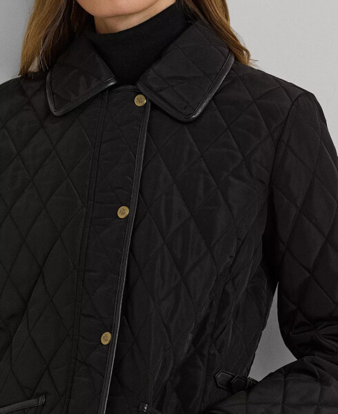 Women's Quilted Velboa-Lined Coat Black - 3