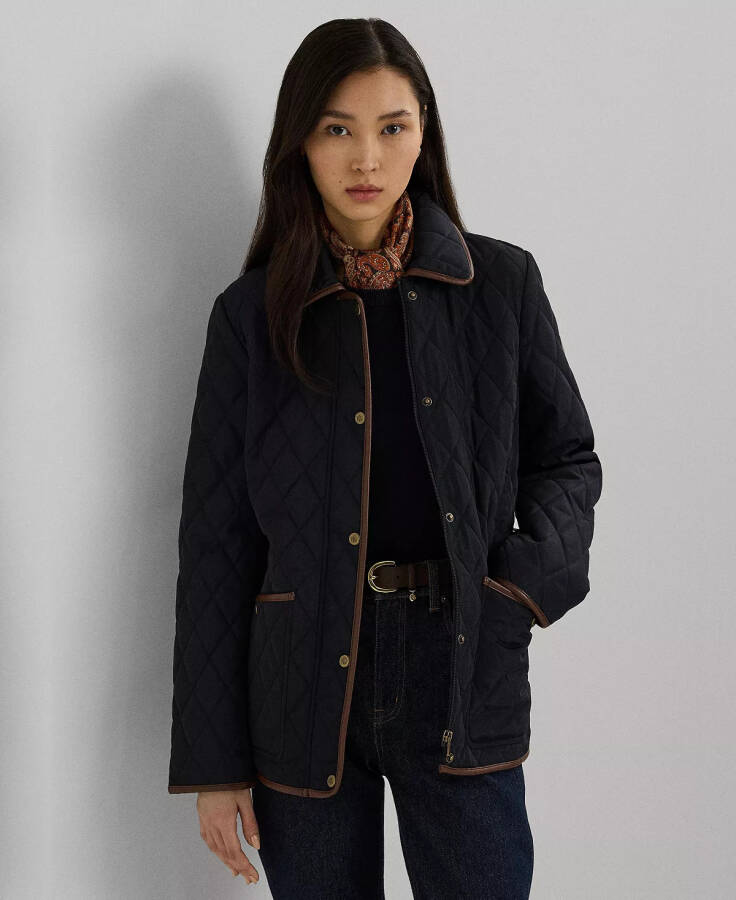 Women's Quilted Velboa-Lined Coat Dk Navy - 1