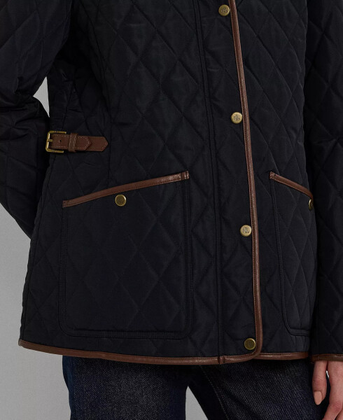 Women's Quilted Velboa-Lined Coat Dk Navy - 4