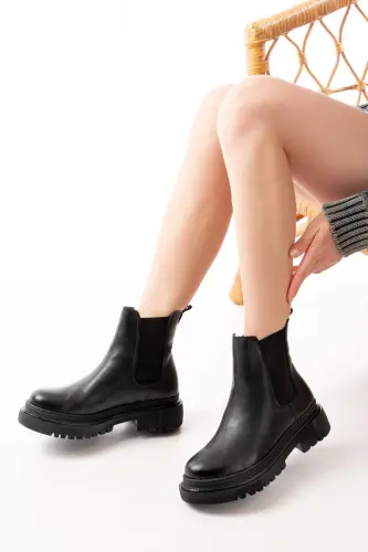 Women's Rain Boots - BLACK WHITE STONE - 4