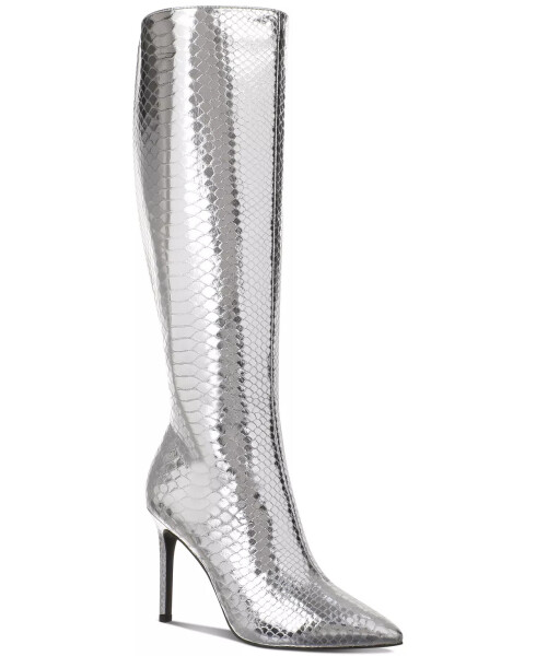 Women's Rajel Extra Wide-Calf Dress Boots, Created for Modazone Silver Snake Extra Wide Calf - 1