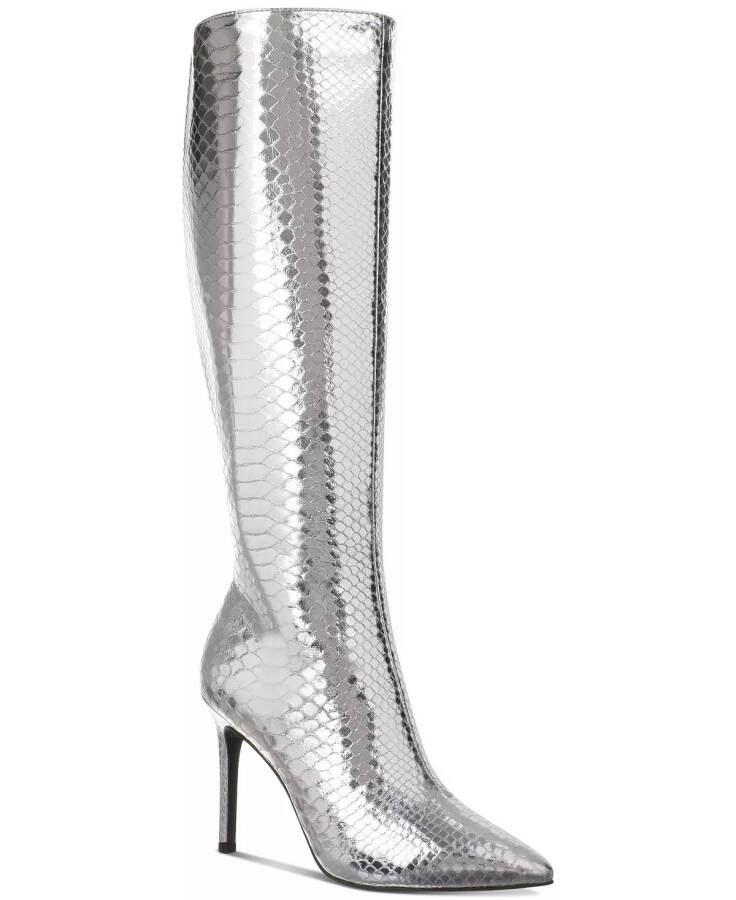 Women's Rajel Knee High Boots, Created for Modazone Silver Snake - 1