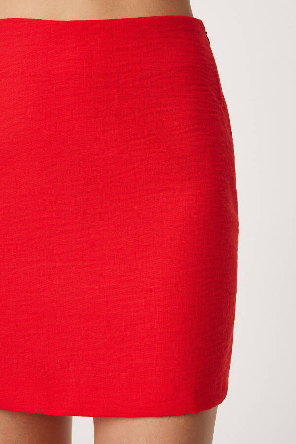 Women's Red Mini Woven Skirt FN03240 - 6
