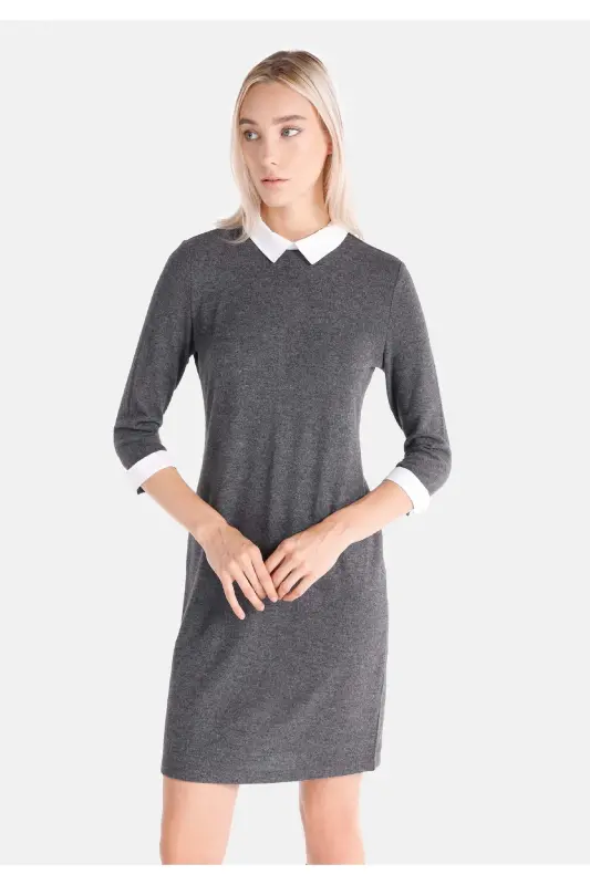 Women's regular fit anthracite dress. - 1