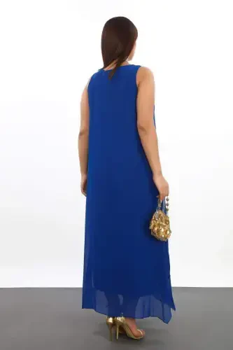 Women's Relaxed Fit Chiffon Dress KL3066 SAX - 5