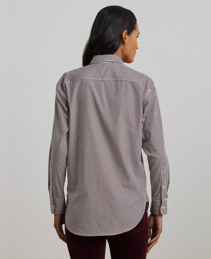 Women's Relaxed-Fit Striped Broadcloth Shirt Pinot Noir/White - 2