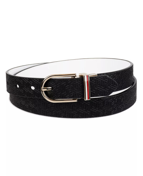 Women's Reversible Dress Casual Belt White, Black - 2