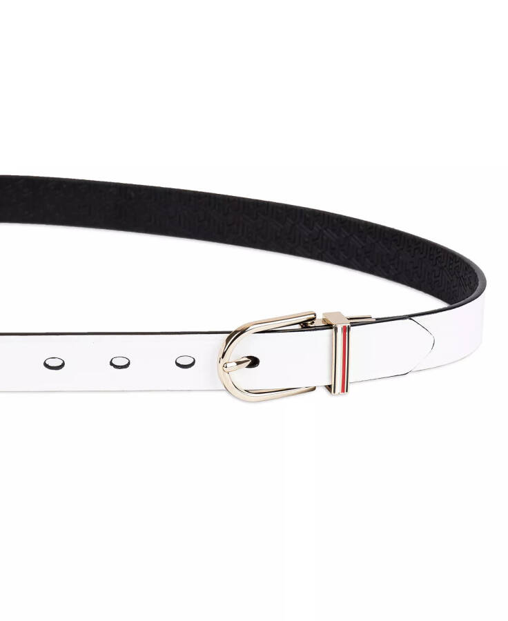 Women's Reversible Dress Casual Belt White, Black - 5