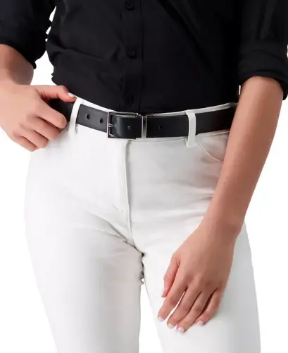 Women's Reversible Leather Pant Belt - Black/brown - 3